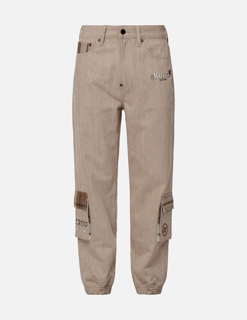 Plaid Flannel Pocket Jogger Jeans 1