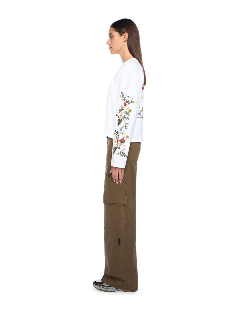 Embroidered Flowers Arrow Long Sleeve T-Shirt 3