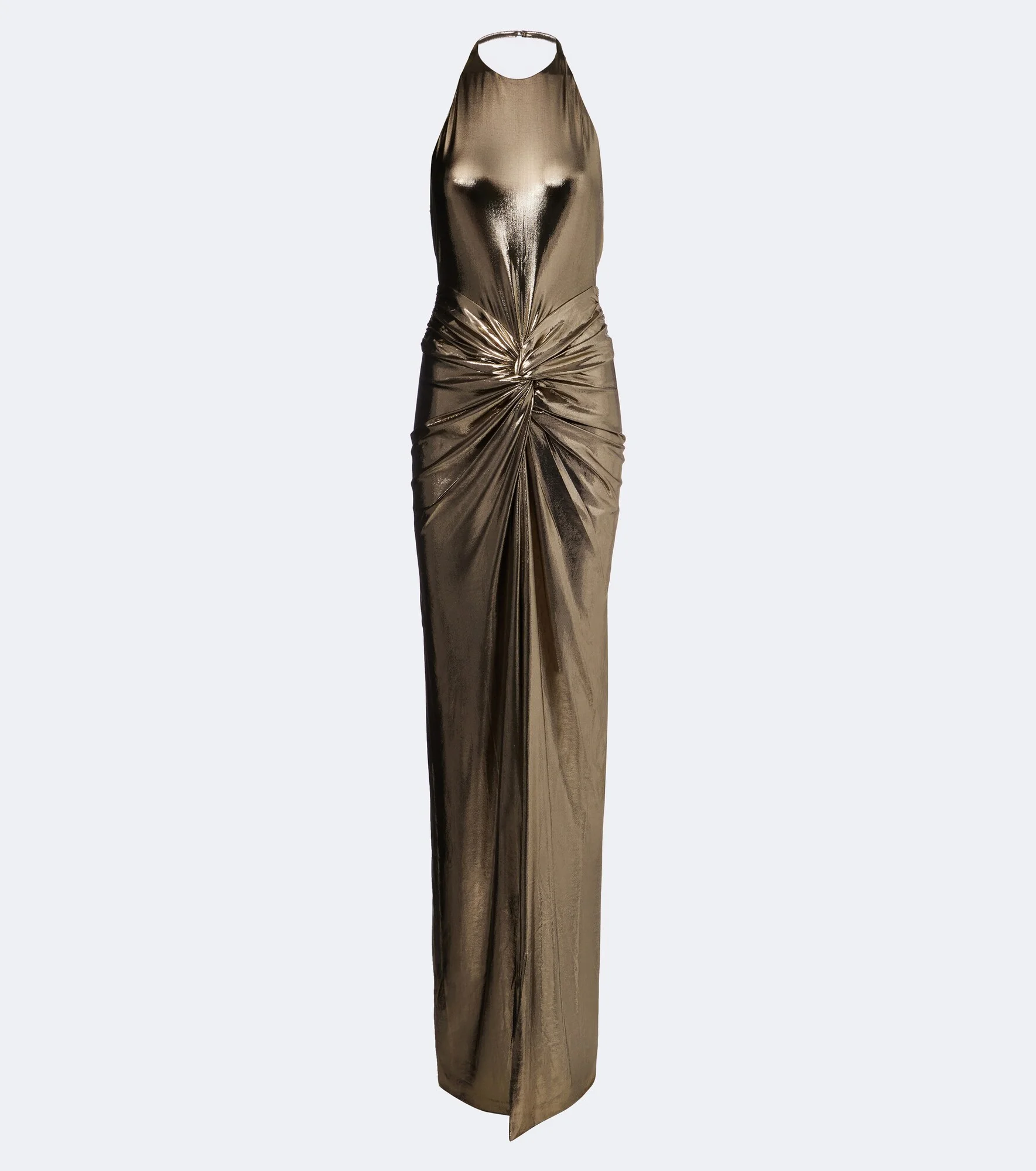 Anida gathered halterneck gown - 1