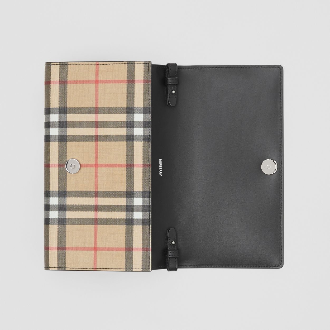 Vintage Check E-canvas Wallet with Detachable Strap - 7