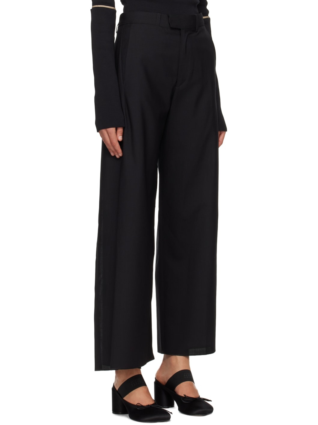 Black Wrap Trousers - 2