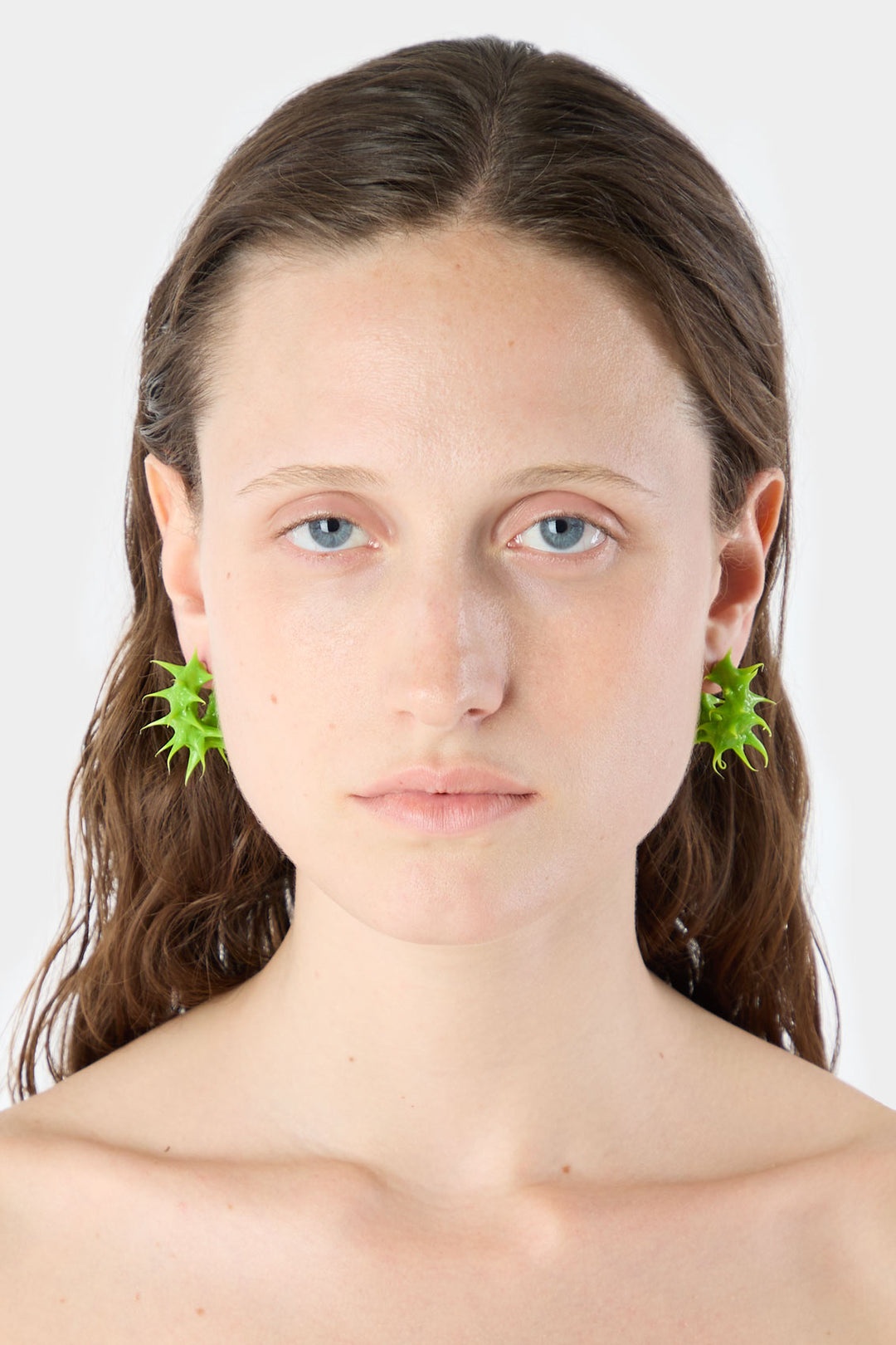 MINI RUBBERIZED TUFT EARRINGS / fern green - 2