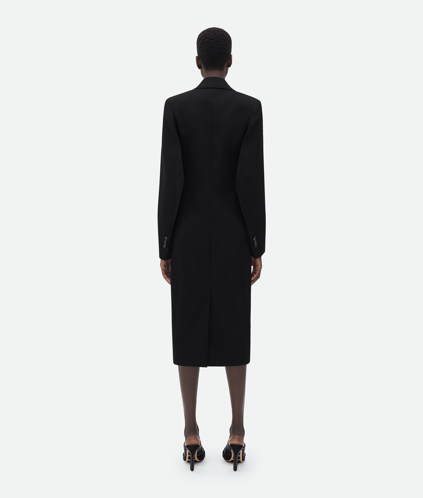Curved Sleeves Light Wool Coat - 3