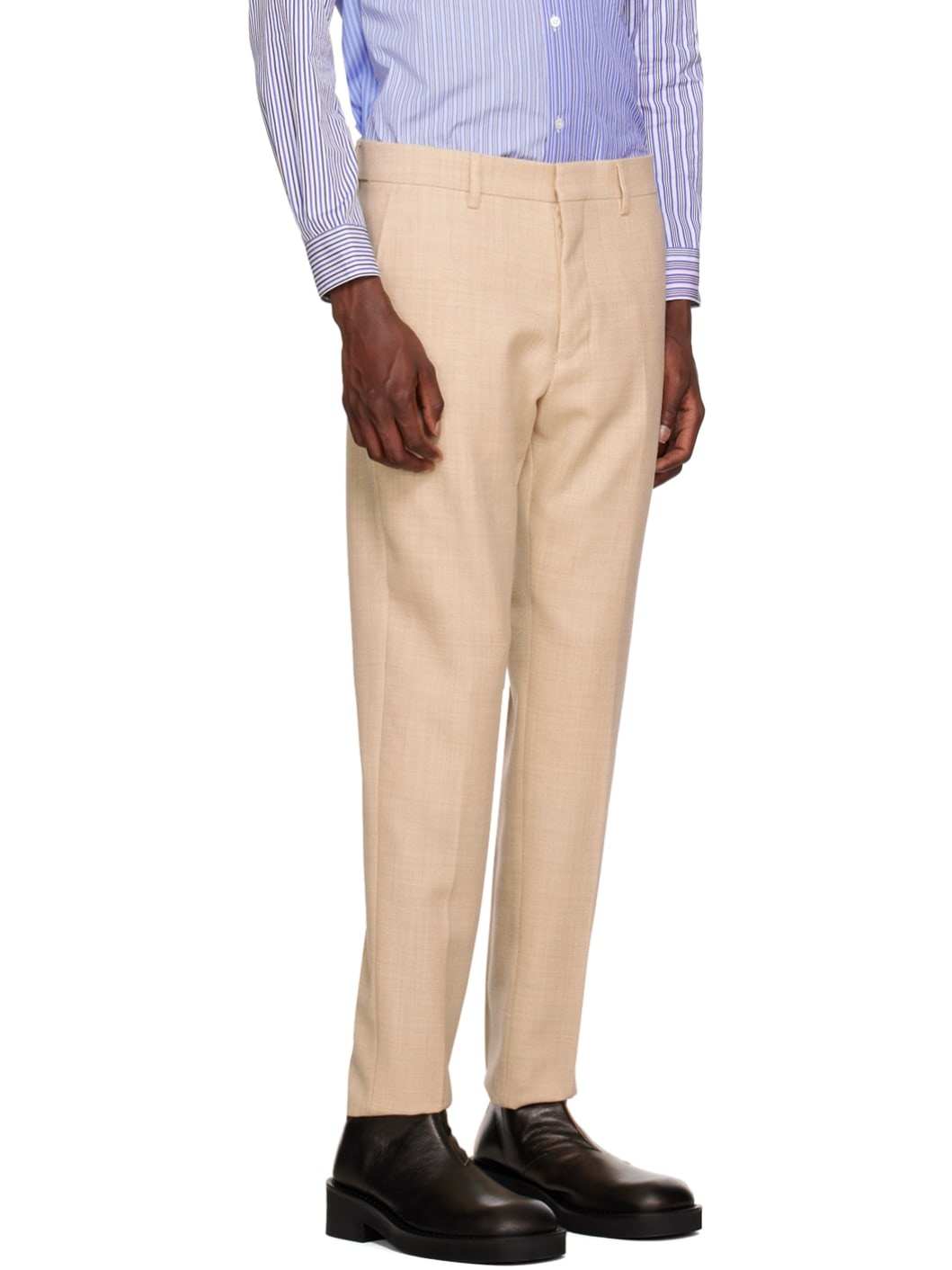 Beige Cigarette Trousers - 2