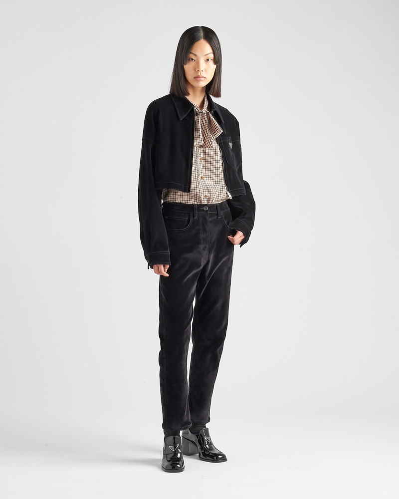 Prada Five-pocket velvet denim jeans outlook