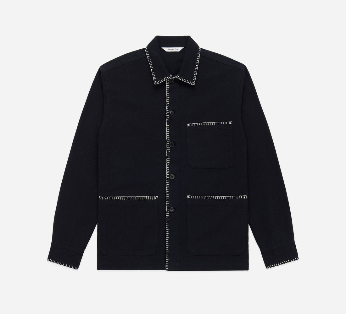 Shop Jacket - Blanket Stitch Black Canvas - 1
