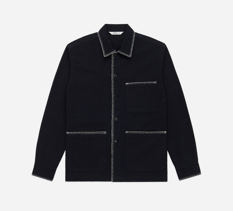 Shop Jacket - Blanket Stitch Black Canvas 1