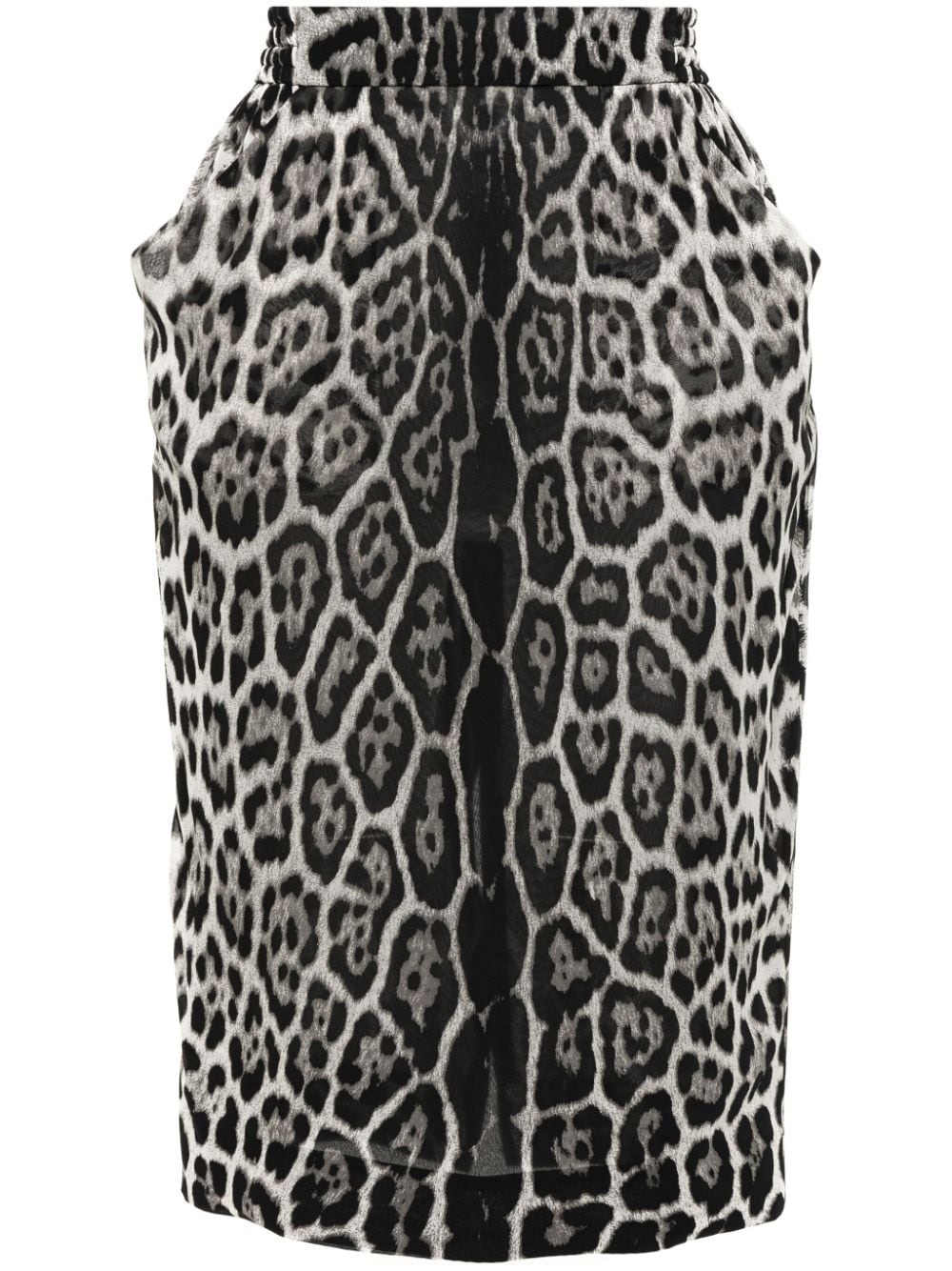 leopard-print silk skirt - 1