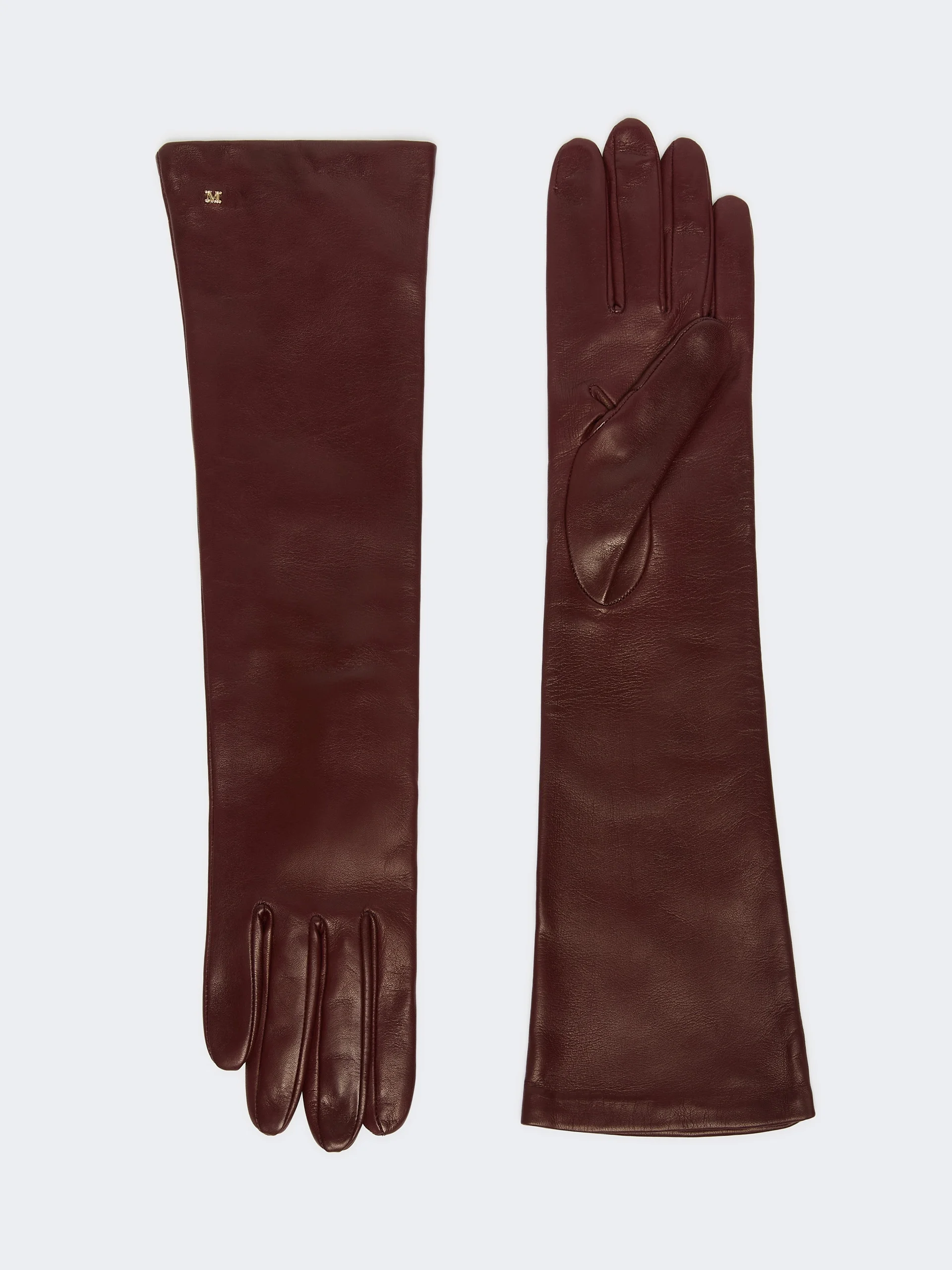 AFIDEE Long nappa-leather gloves - BORDEAUX - 1