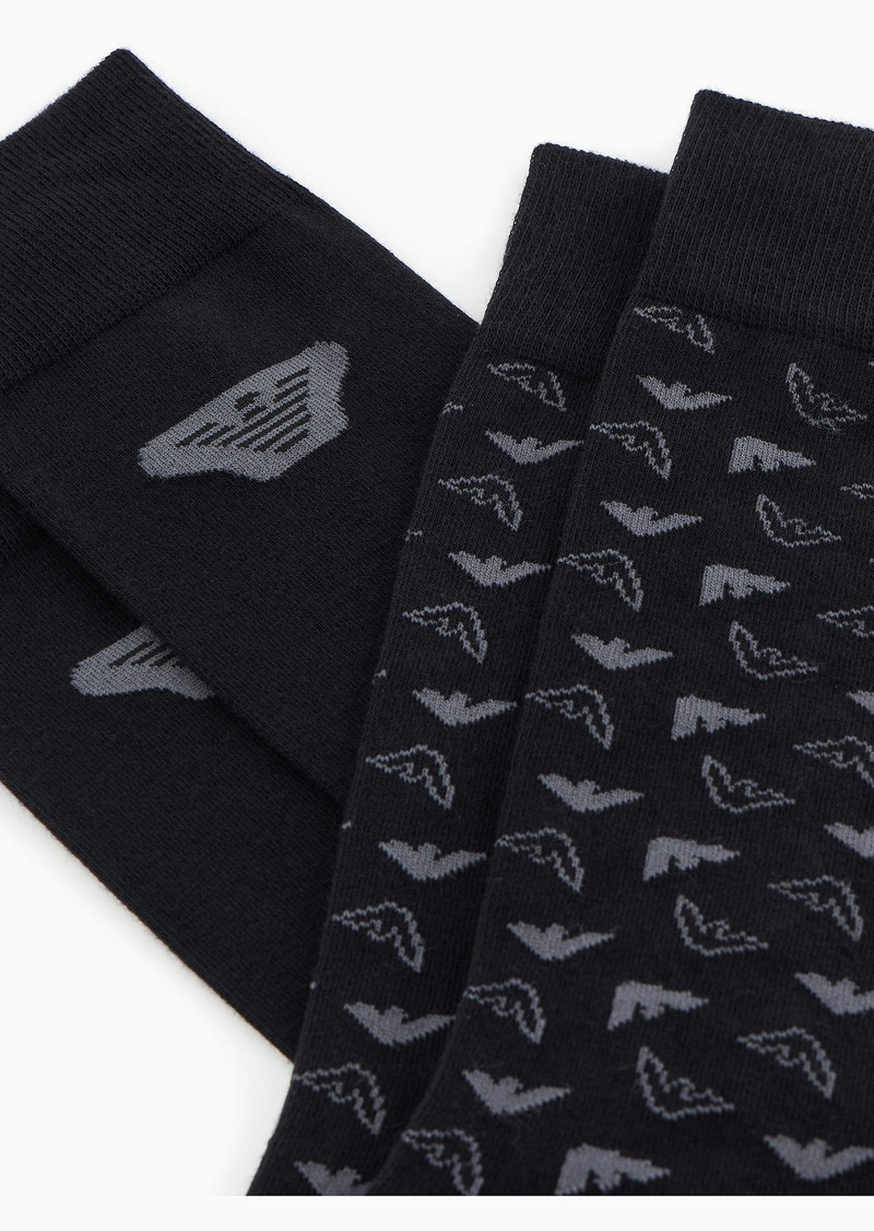 EMPORIO ARMANI Two-pack of socks with op-art jacquard pattern outlook