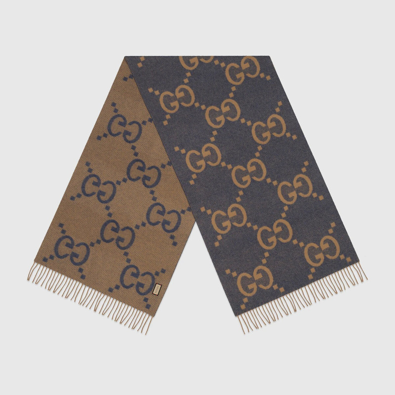 GUCCI GG cashmere jacquard scarf outlook