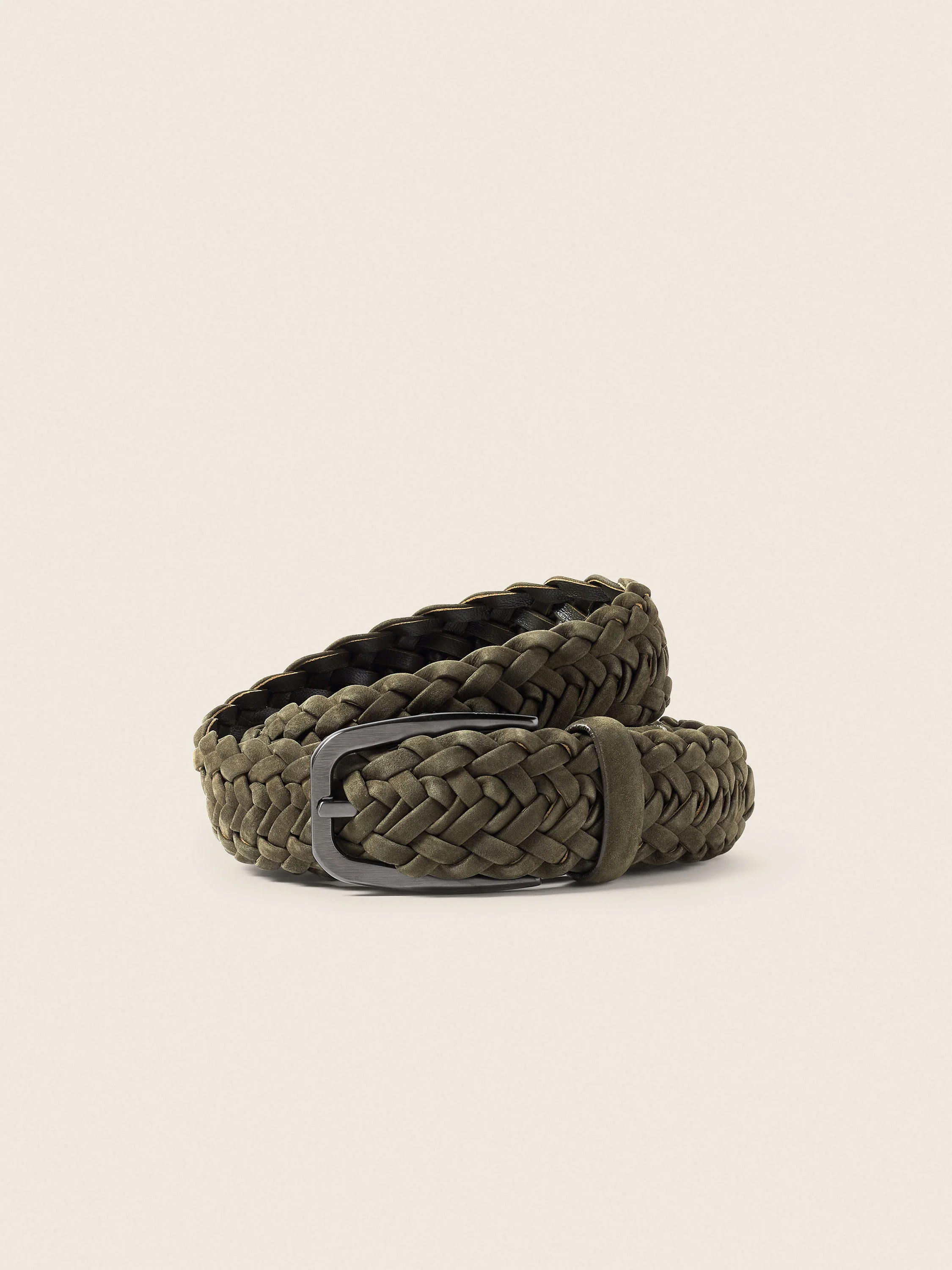DARK OLIVE GREEN NUBUCK BELT - 1