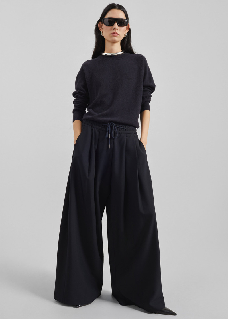 Corlen Pleated Wide Pants - Dark Navy 5