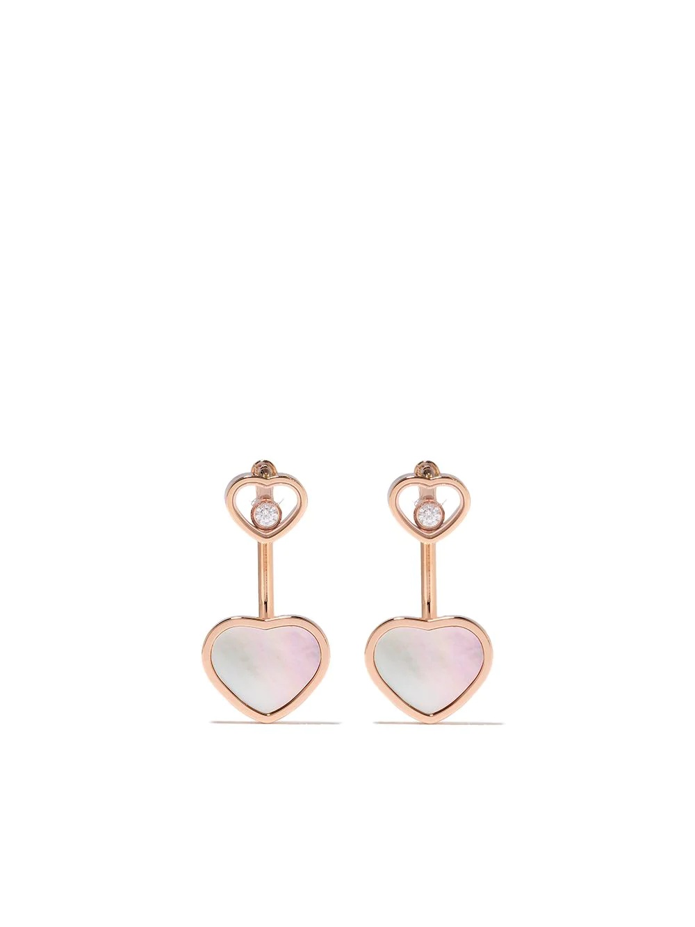 18kt rose gold, diamond Happy Hearts earrings - 1