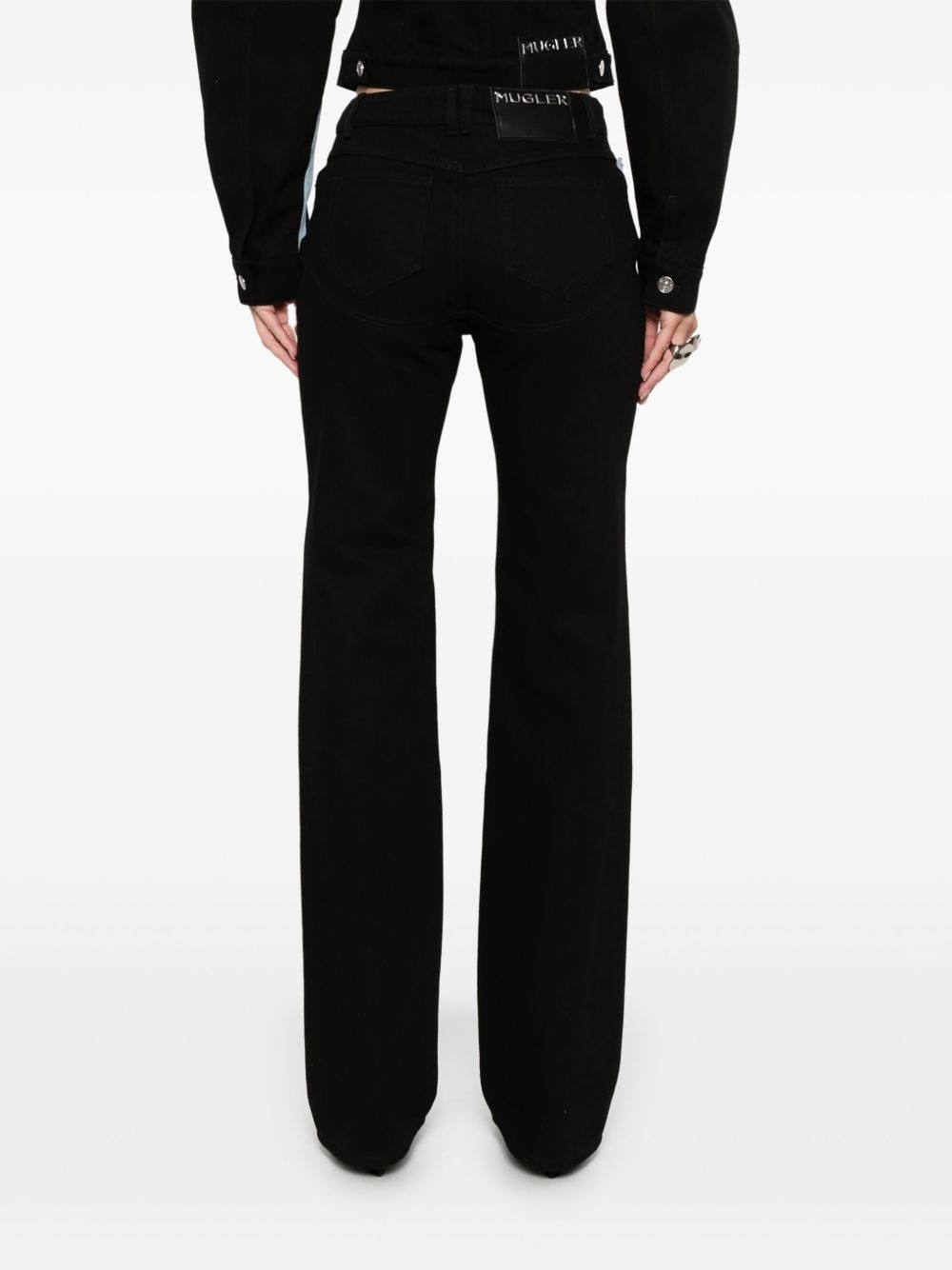 bi-color straight-leg jeans - 4