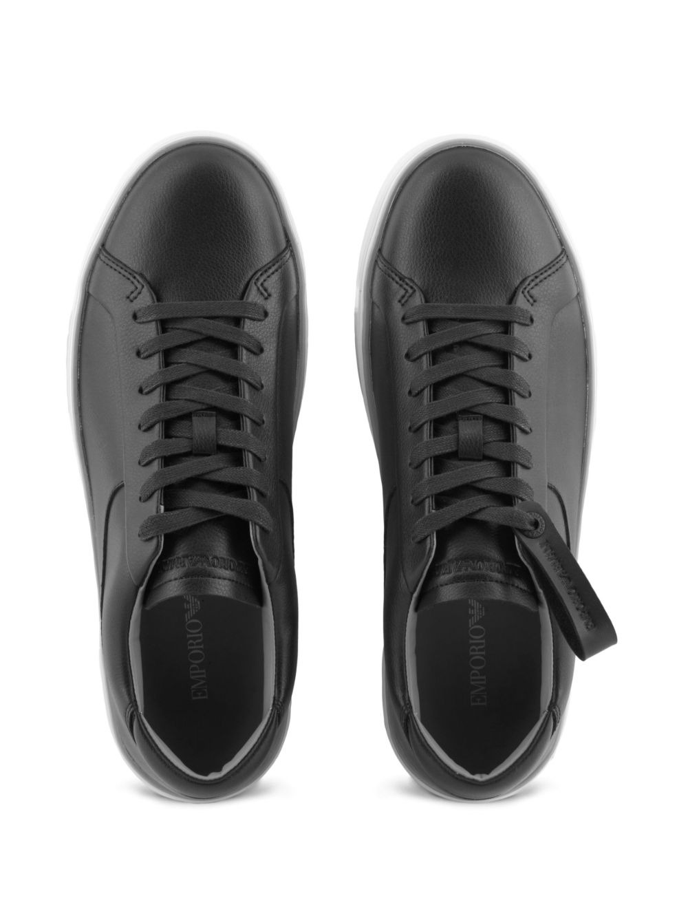 leather lace-up sneakers - 4