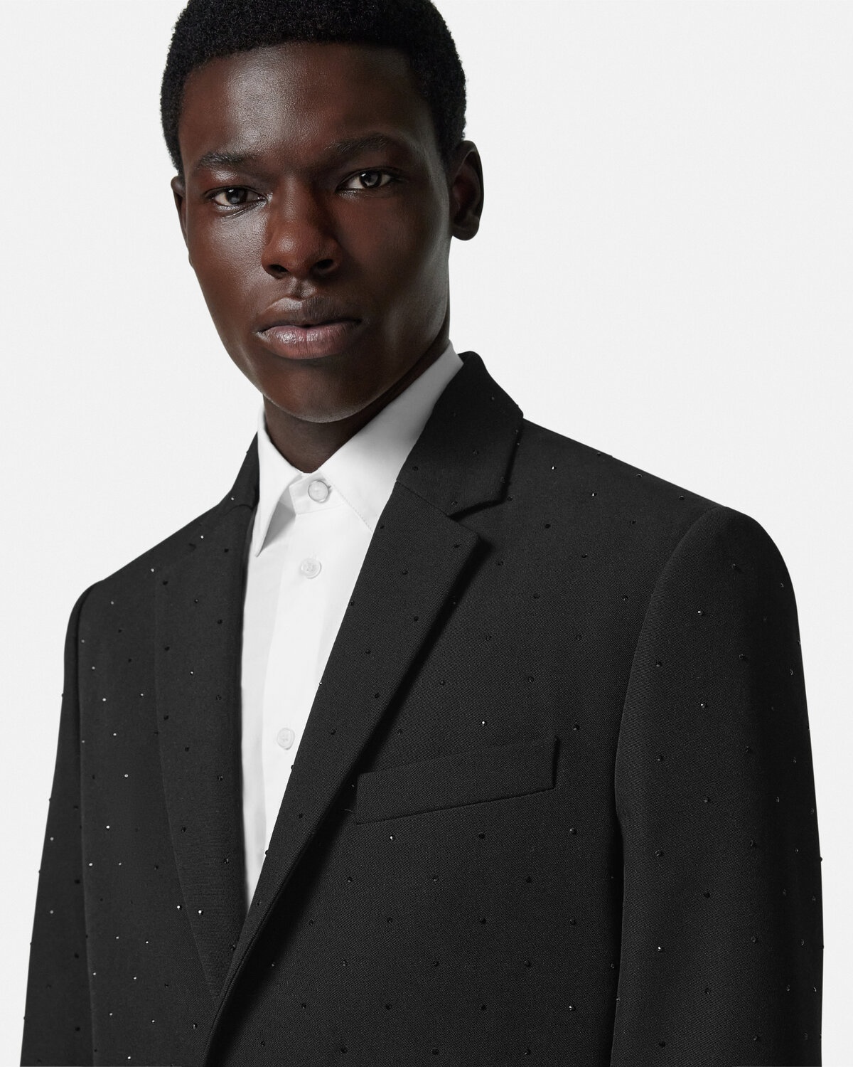 Crystal Wool Single-Breasted Blazer - 3