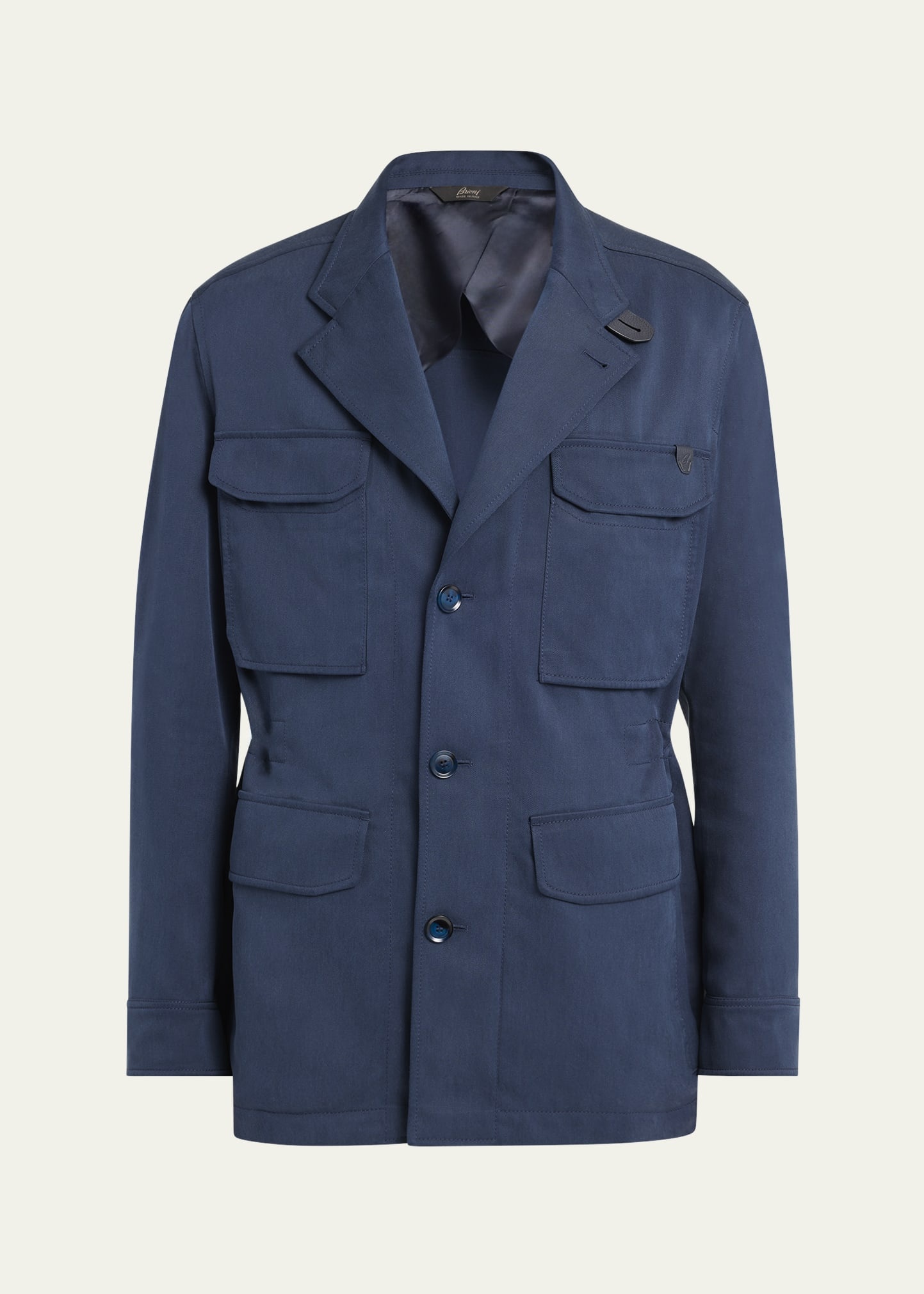 Men's Washed Silk Safari Jacket - 1