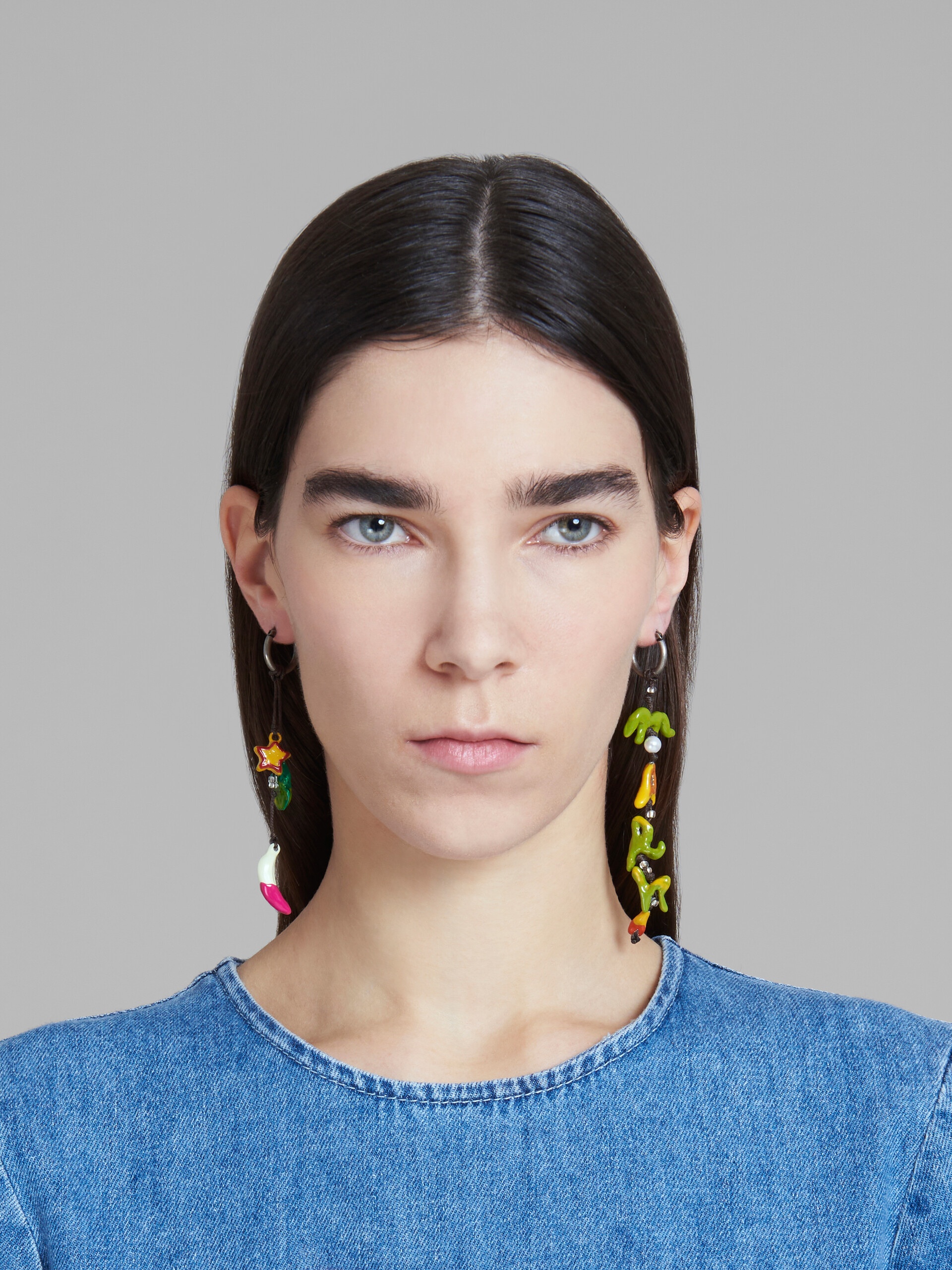 MARNI X NO VACANCY INN - EARRINGS WITH GREEN RED AND YELLOW PENDANTS - 2