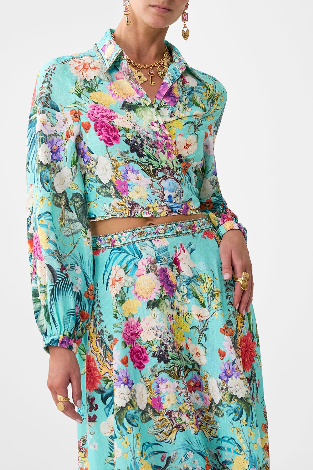 CROPPED WRAP SHIRT - 5