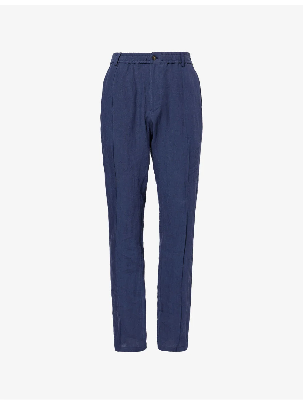 Straight-Leg Mid-Rise Linen Trousers - 1