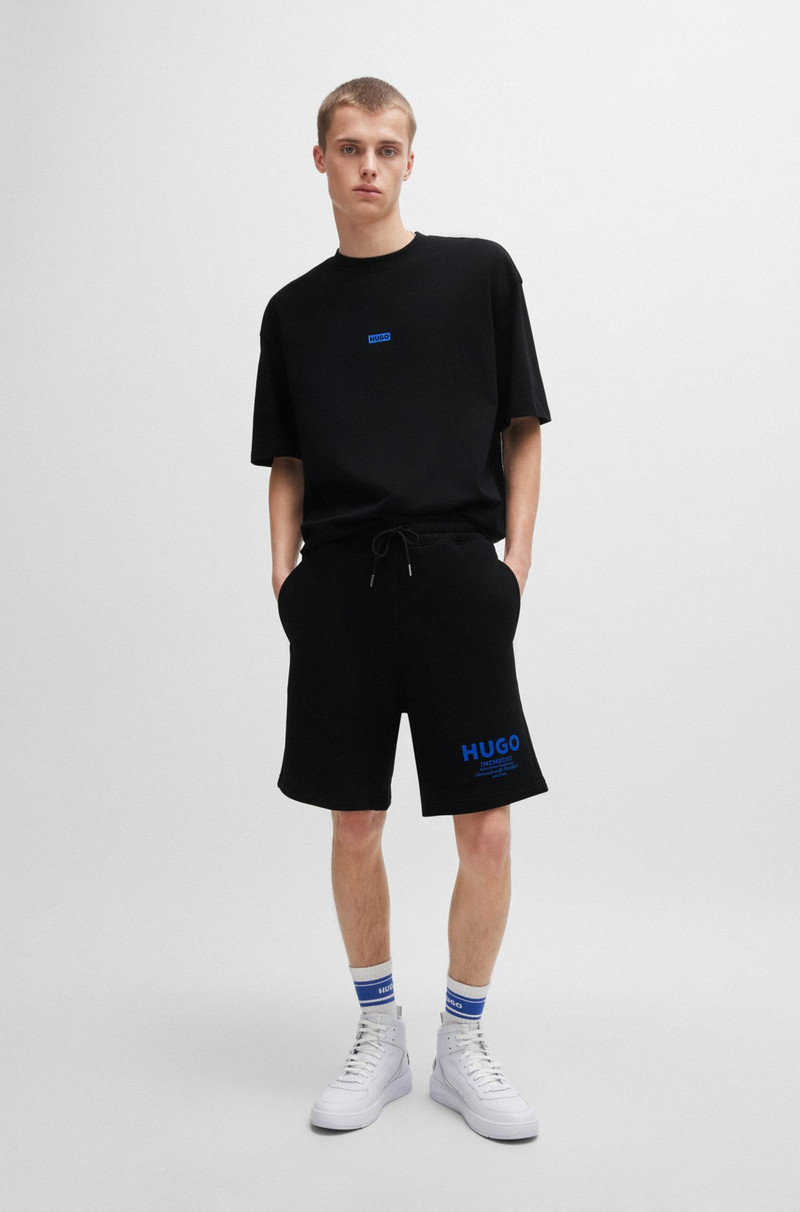 HUGO LOOSE-FIT SHORTS IN COTTON TERRY WITH LOGO PRINT outlook