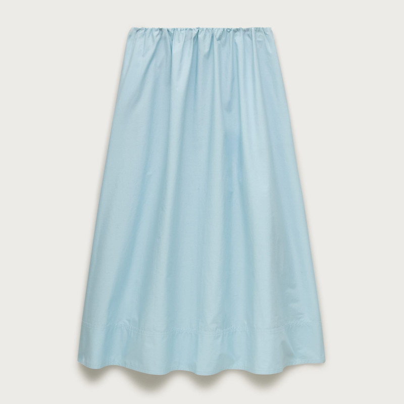 Pull-on midi skirt in cotton poplin 1