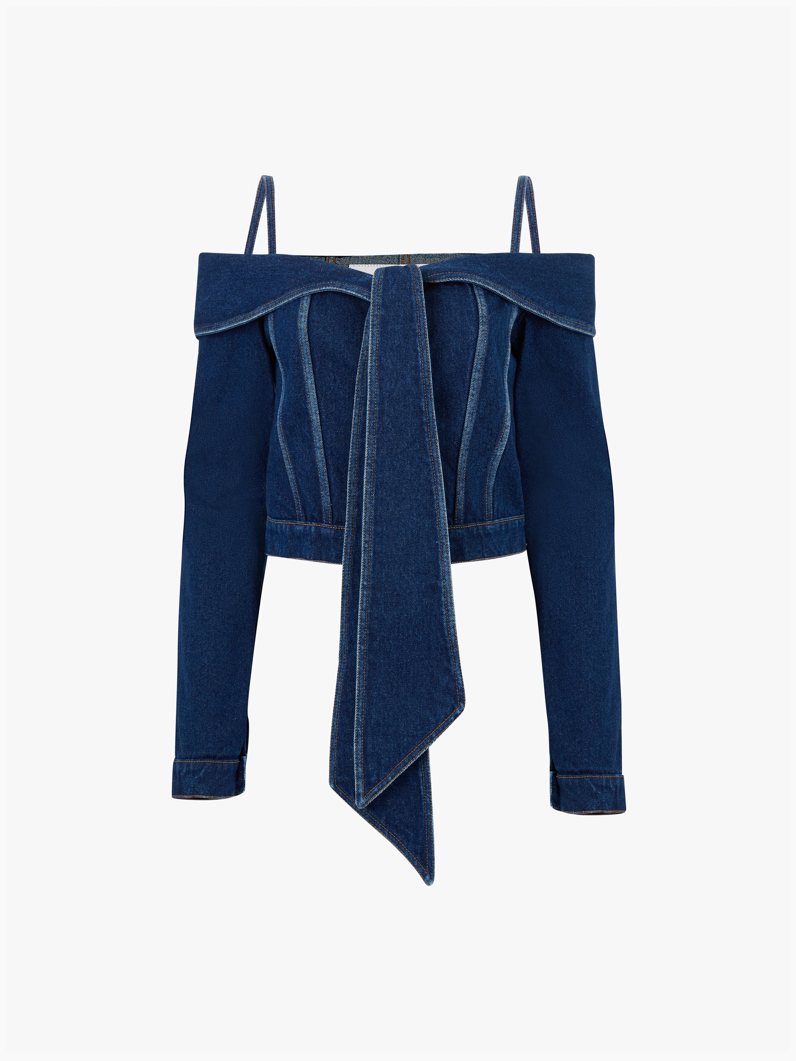 OFF SHOULDER DENIM JACKET - 5