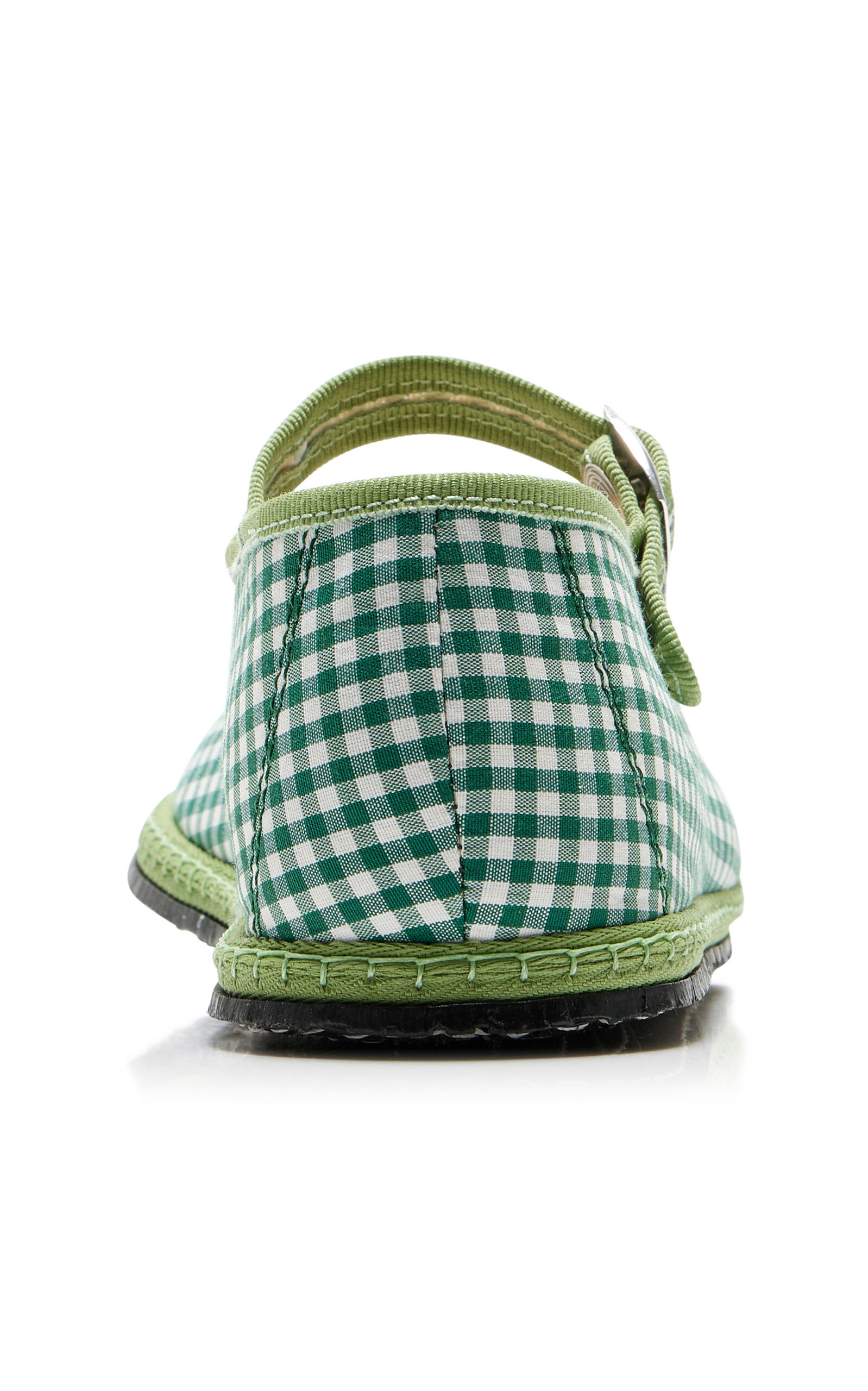 Exclusive Gingham Cotton Mary Jane Flats green - 4