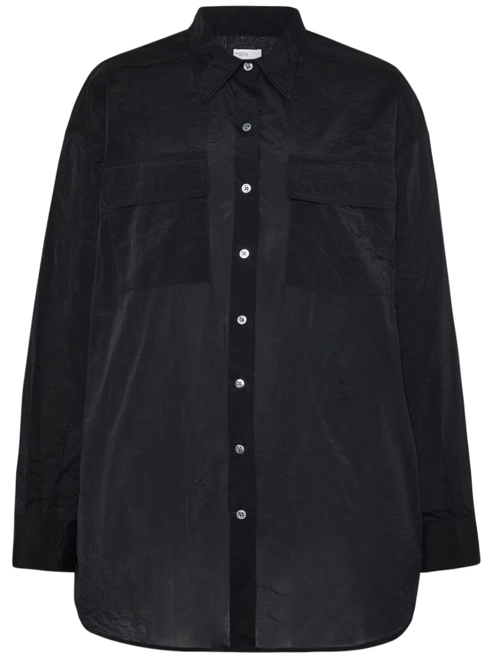 pointed-collar button-up shirt - 1