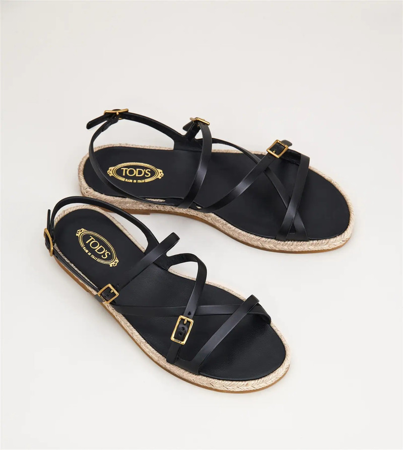 Tod's SANDALS IN LEATHER - BLACK outlook