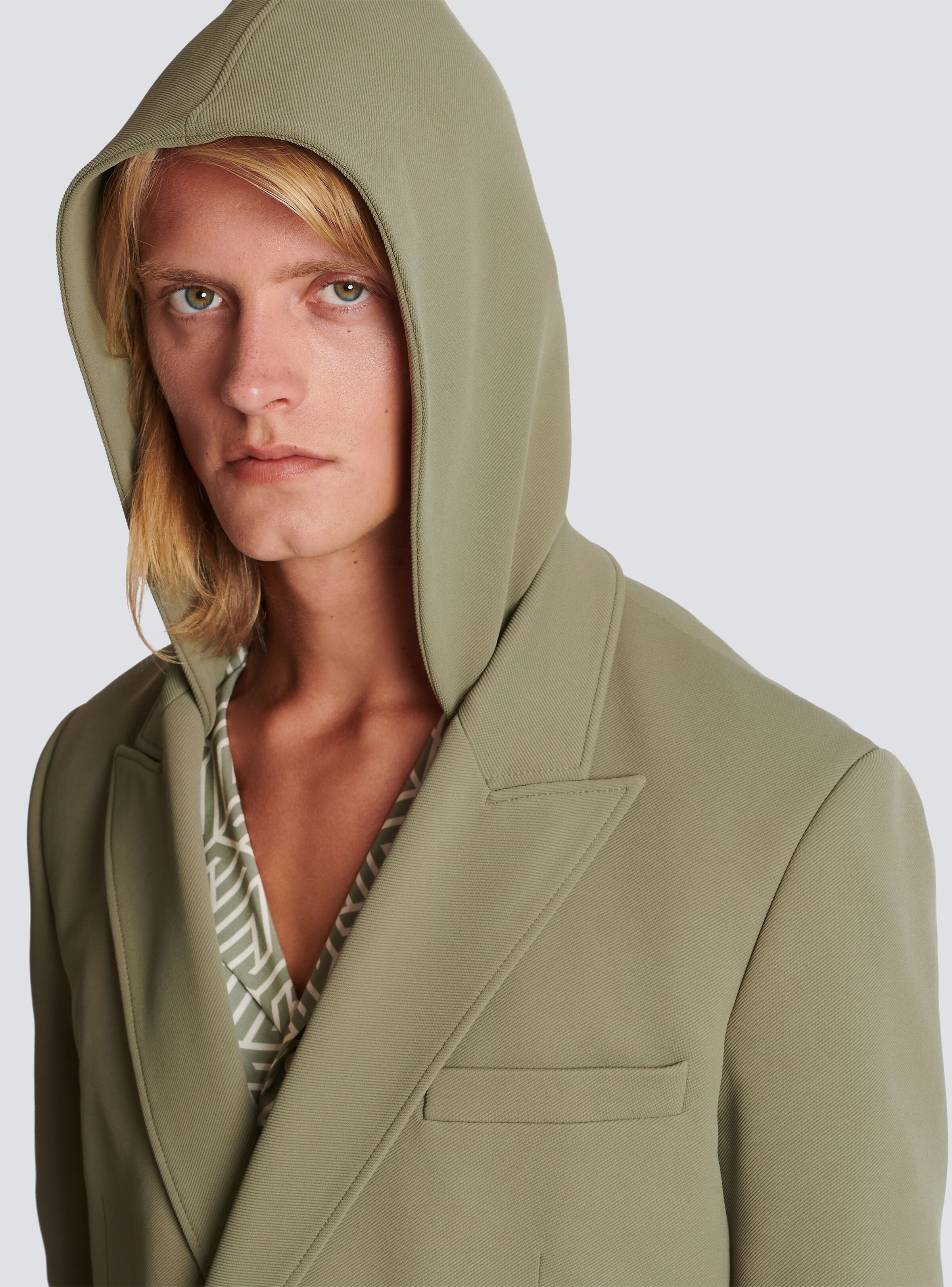 Asymmetrical cotton jacket with hood - 9