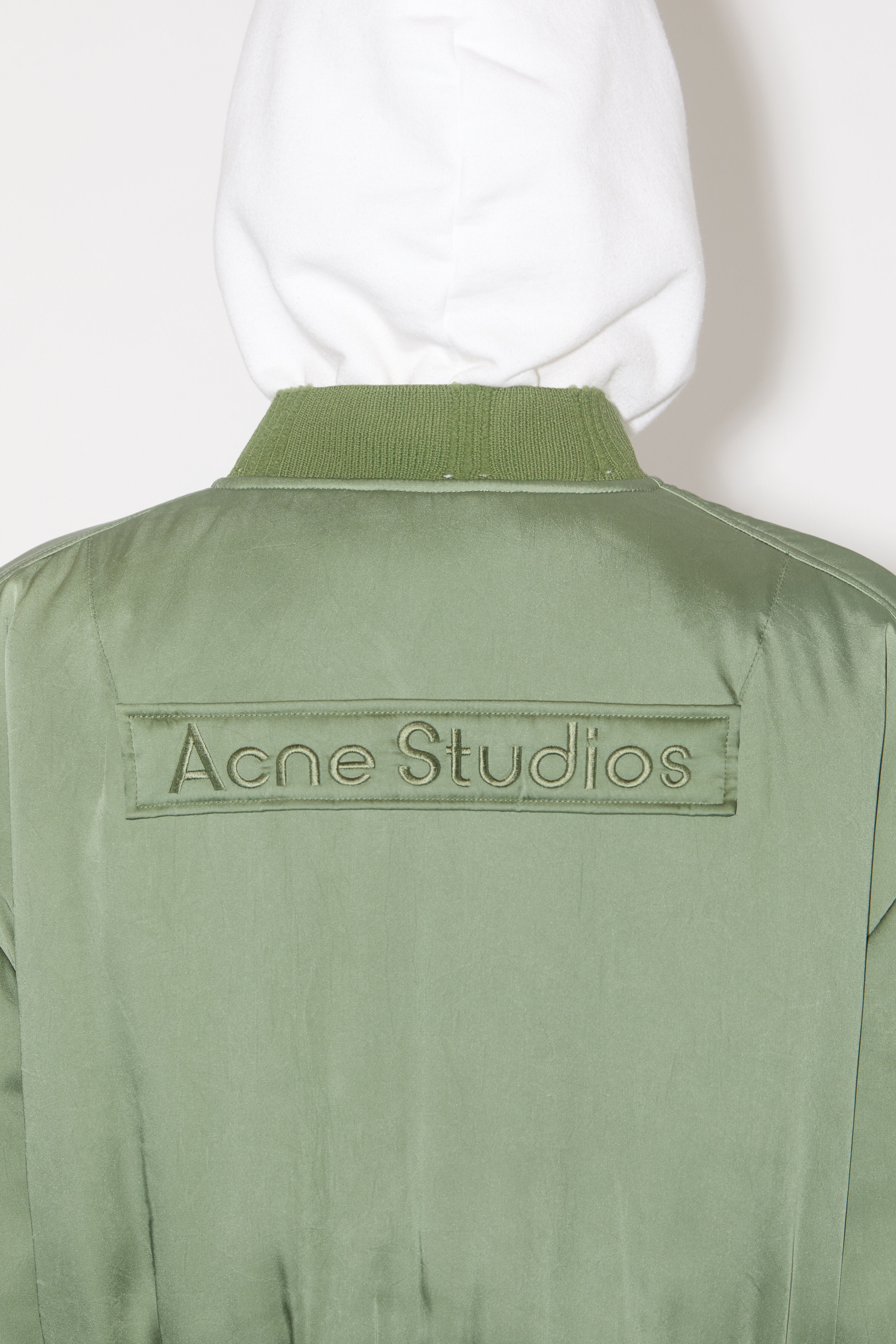Logo patch bomber jacket - Dusty green - 5