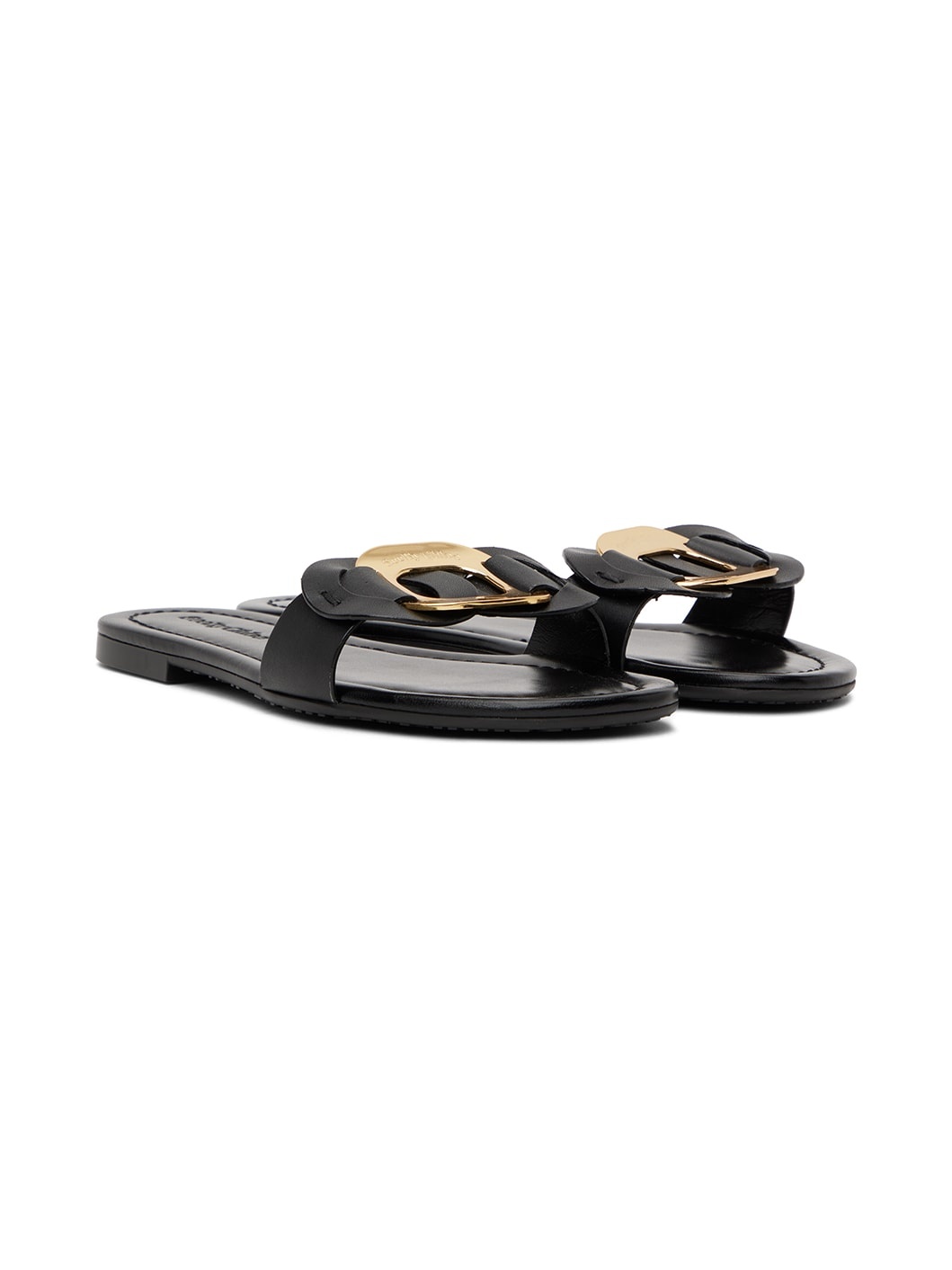 Black Chany Flat Sandals - 4