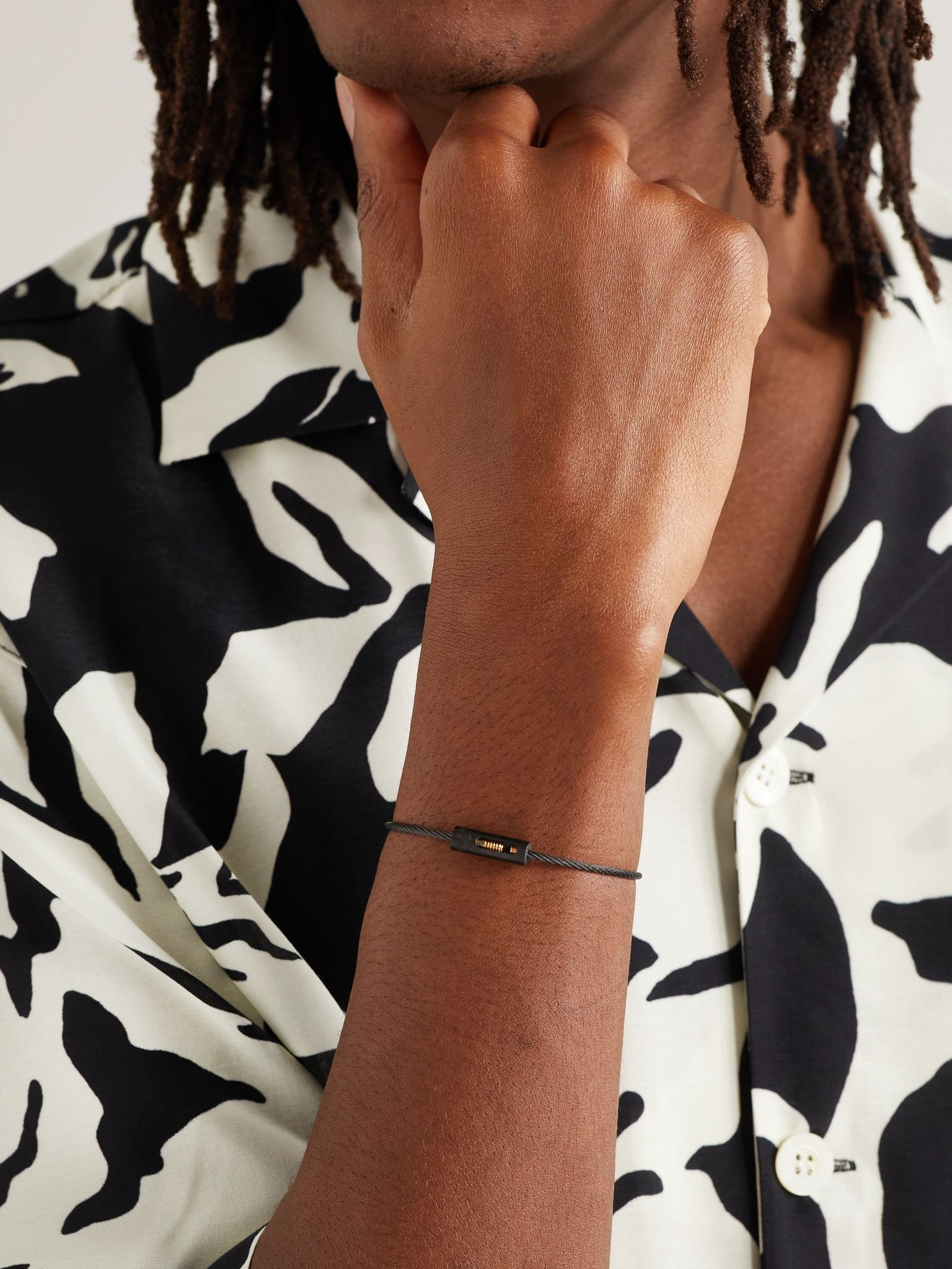 5g Recycled Titanium, Polished-Ceramic, Stainless Steel and 18-Karat Gold Bracelet Black - 2