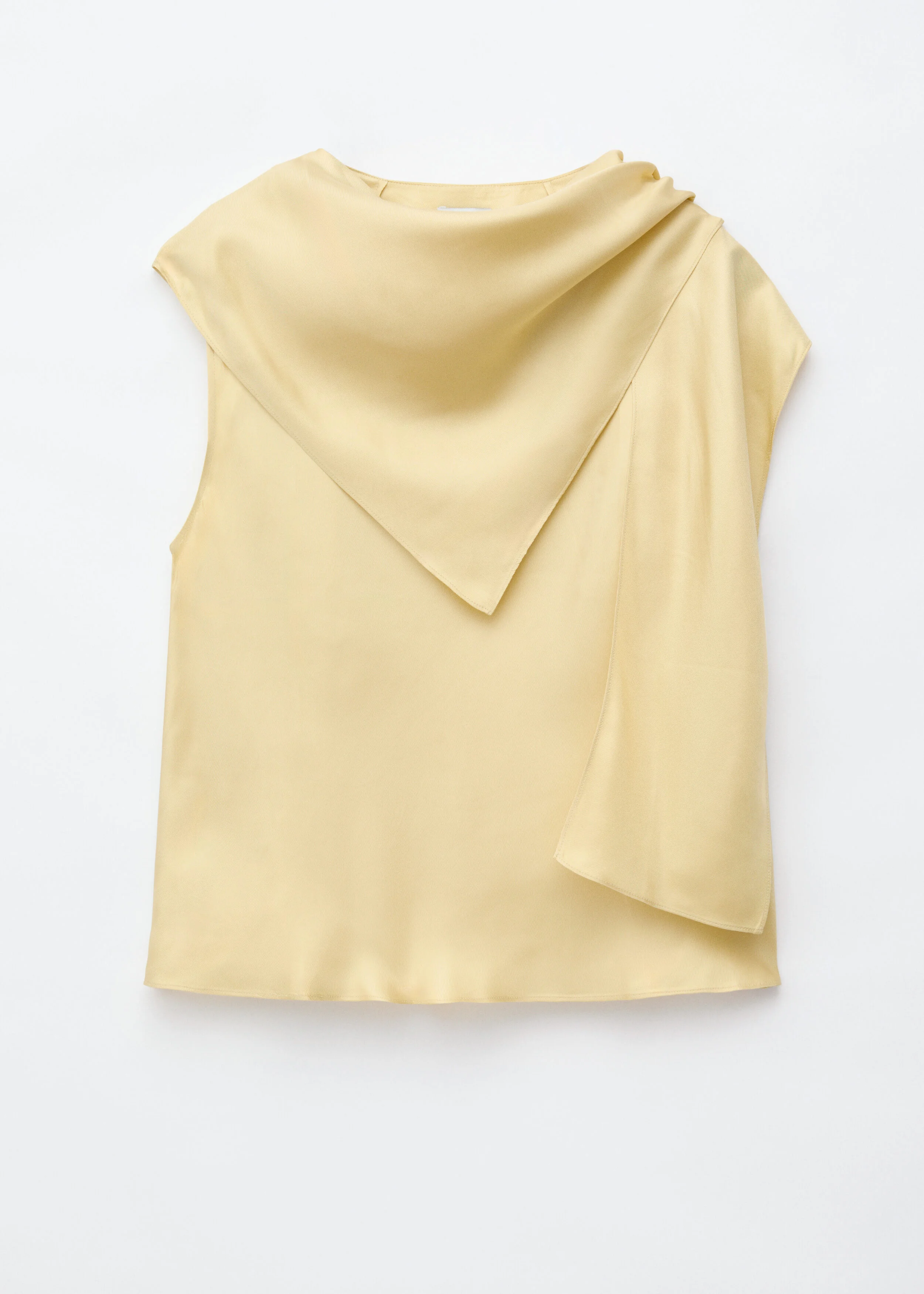 Silk Cowl Neck Scarf Top - 1