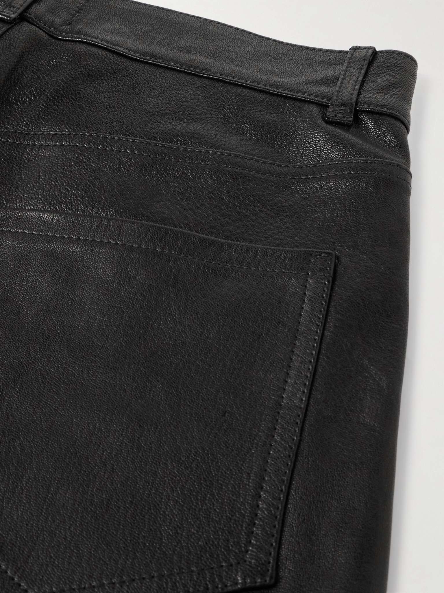 Straight-Leg Panelled Leather Trousers - 5