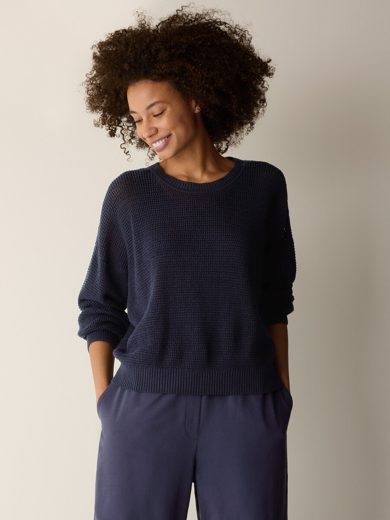 EILEEN FISHER Peruvian Cotton Blend Crew Neck Top outlook