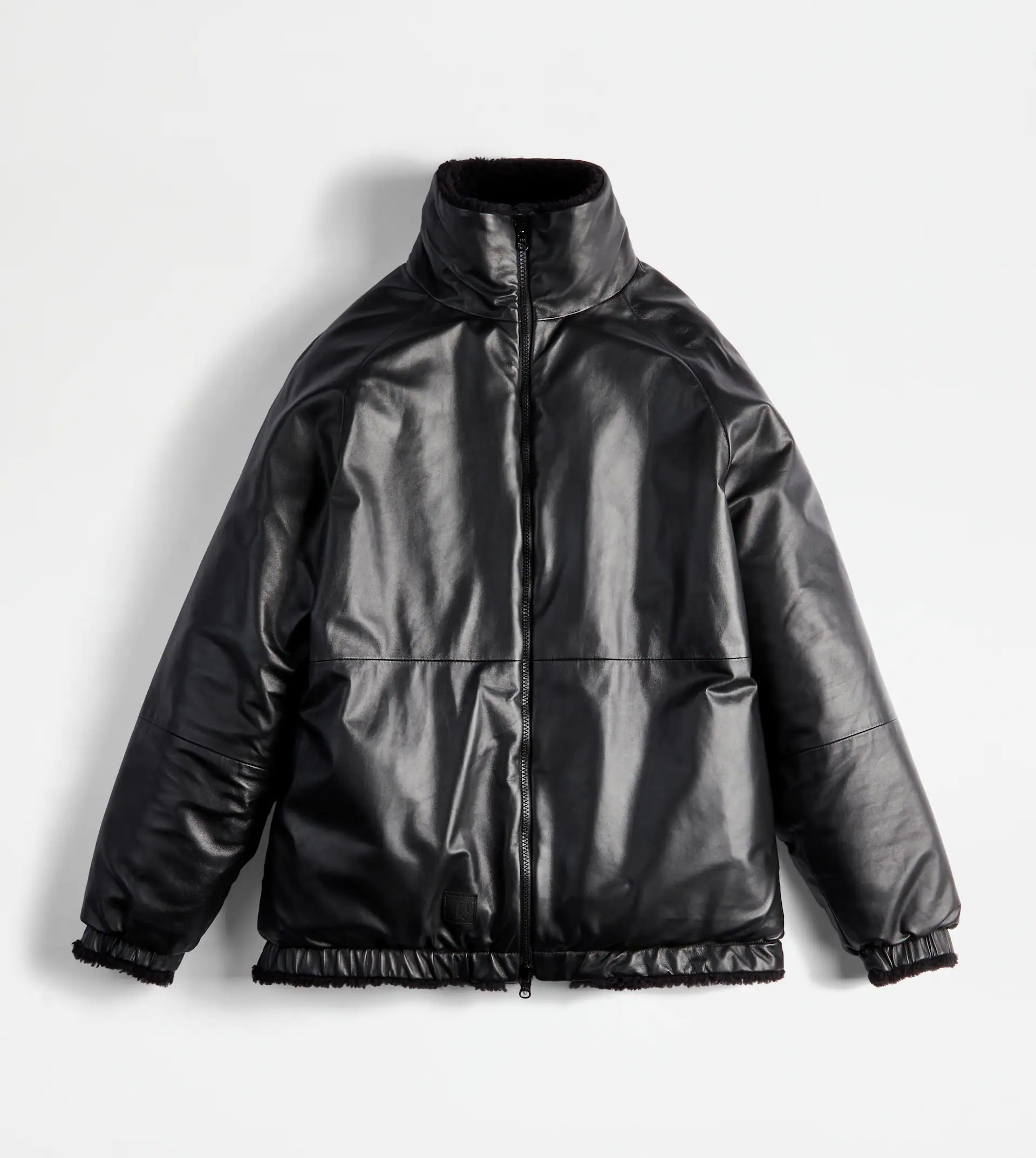 TOD'S BOMBER JACKET IN LEATHER - BLACK - 1