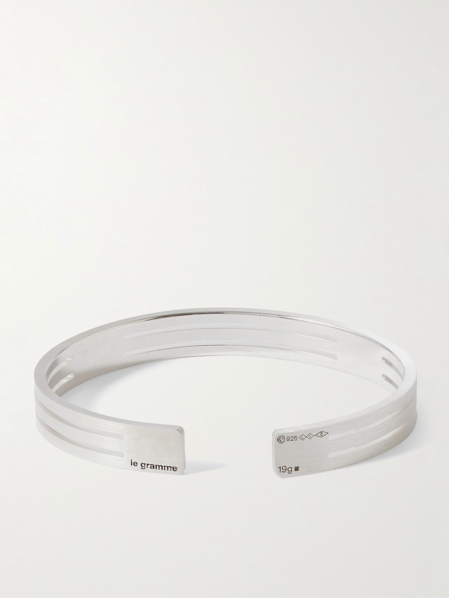 19g Punched Ribbon Recycled Sterling Silver Cuff Silver - 3