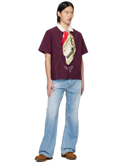 KidSuper Burgundy Embroidered Figure Shirt outlook