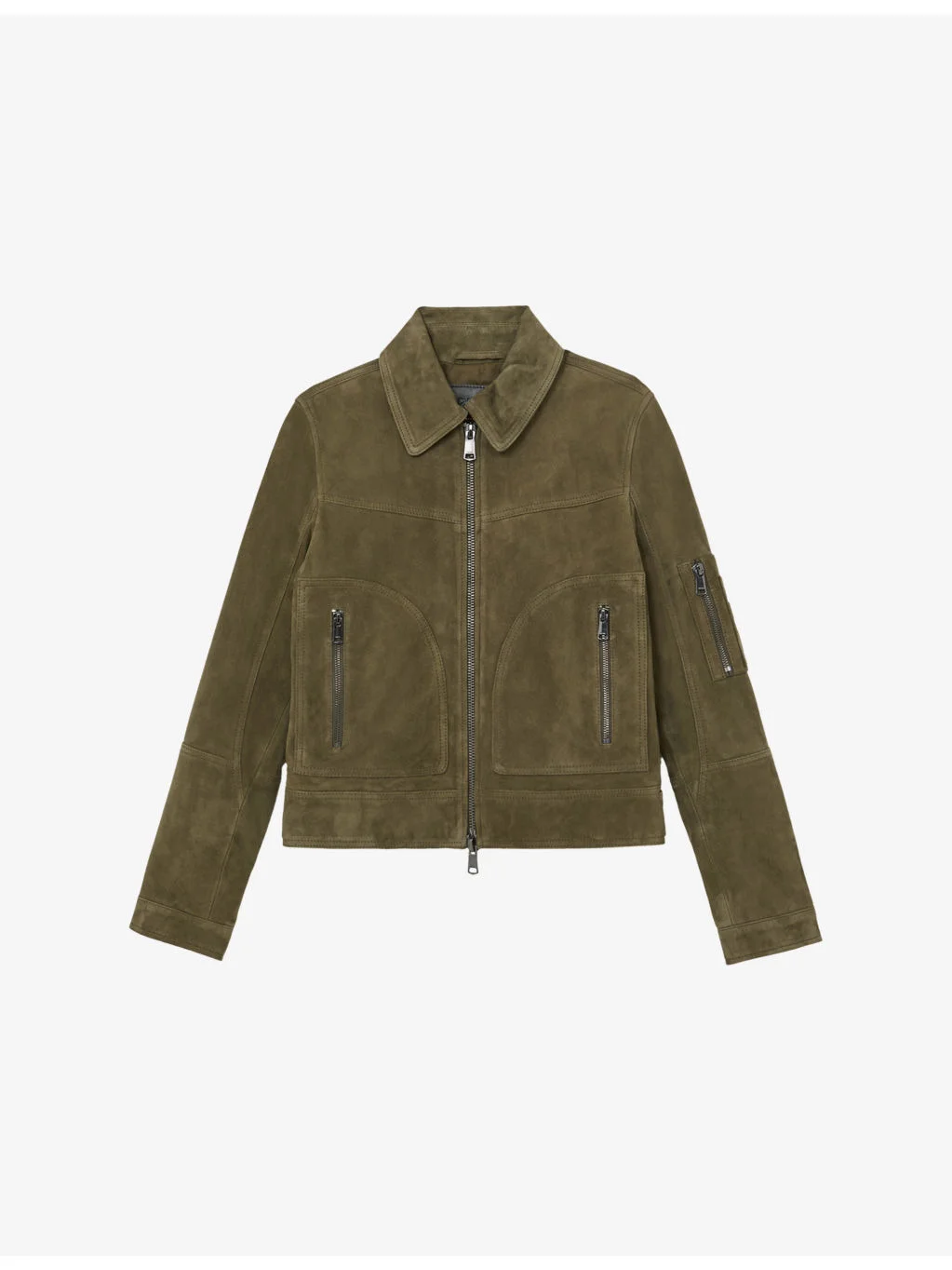 Tate Long-Sleeve Suede Jacket - 1