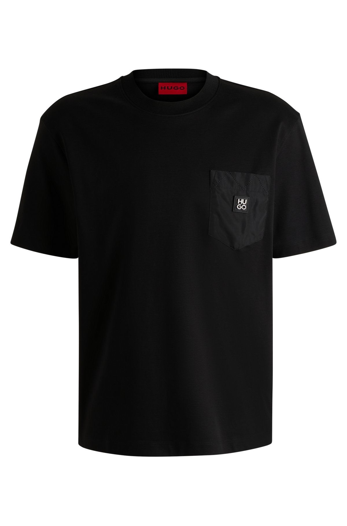 INTERLOCK-COTTON T-SHIRT WITH CONTRAST POCKET - 1