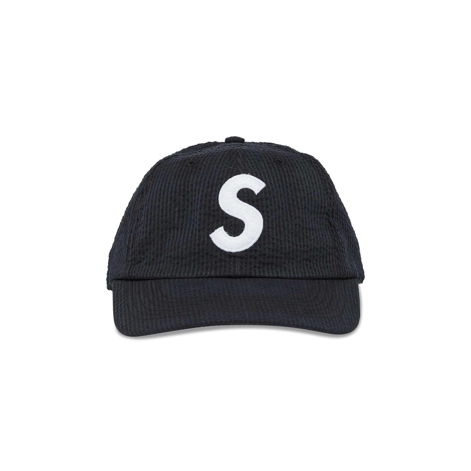 Supreme Seersucker S Logo 6-Panel 'Black' - 1