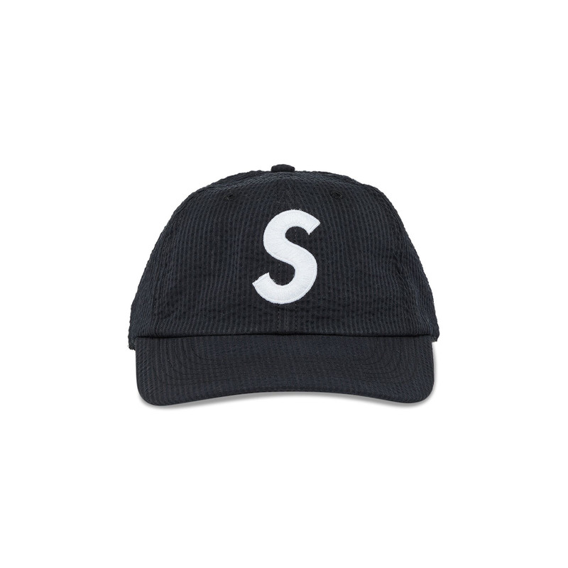 Supreme Seersucker S Logo 6-Panel 'Black' - 1