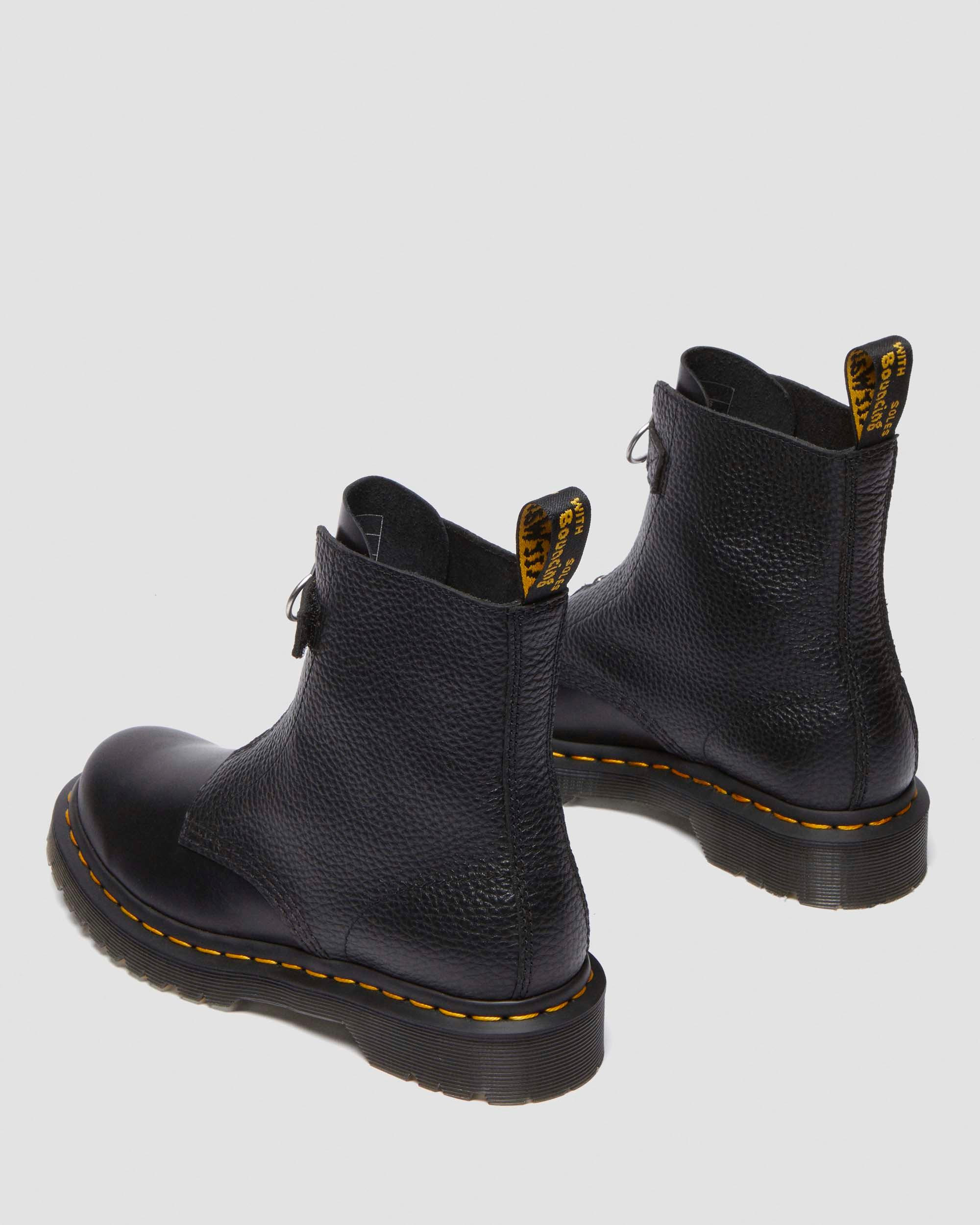 1460  Front Zip Leather Lace Up Boots - 9