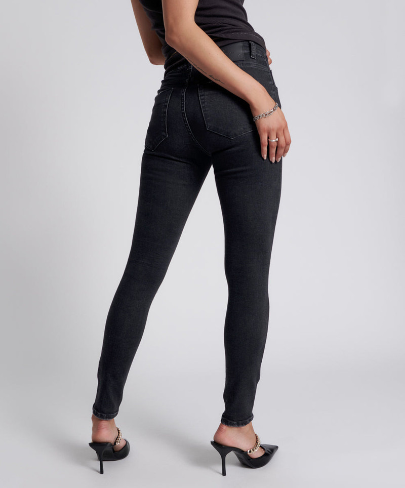 Freebirds Ii High Waist Stretch Skinny Denim Jeans - Black 5