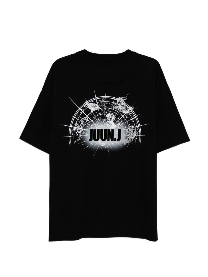 JUUN.J logo-embroidered dropped-shoulder T-shirt outlook