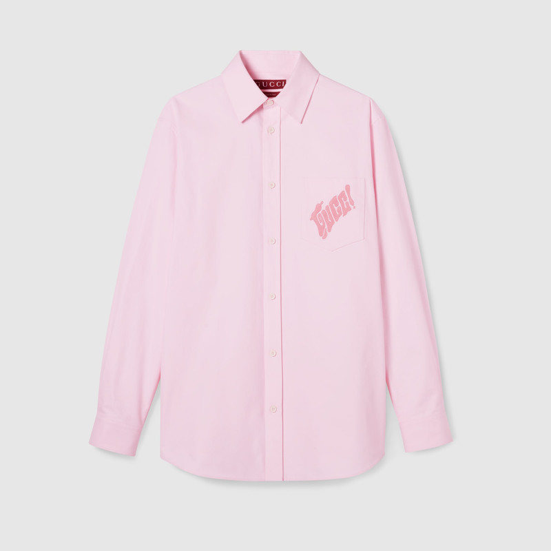 Oxford cotton shirt with embroidery 1