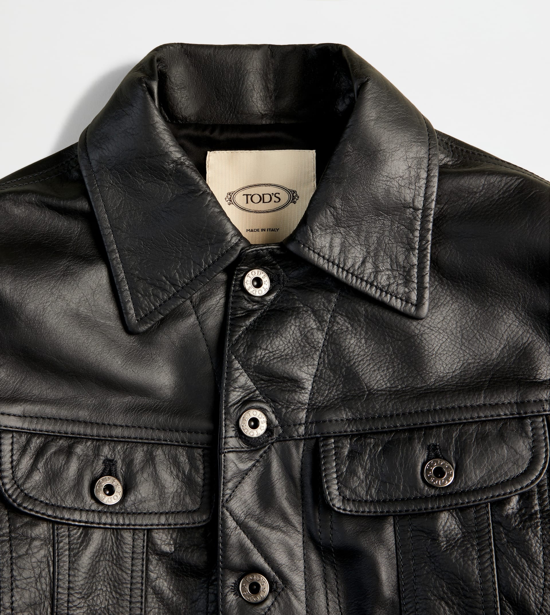 JACKET IN LEATHER - BLACK - 6